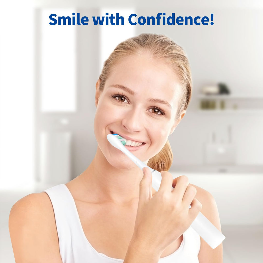 Replacement Brush Heads Compatible with Philips SoniCare Electric Toothbrushes Handle, Toothbrush Heads of Effective Cleaning, for Snap-on System, 8 Pack, White