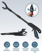 7-Piece Hip Replacement Recovery Kit, 2 Pcs Foldable Grabbers (32" & 23") with Shoehorn, Sock Aid Device, Dressing Aids Stick for Elderly, Button Hook, Leg Lifter, Long Handled Bath Sponge