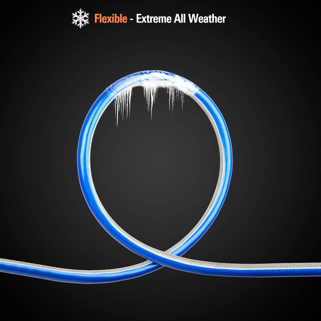 SOLUTION4PATIO Homes Garden Hose Short 3/4 in. ft. Water Hose Blue Lead-in Hose Male/Female High Water Pressure
