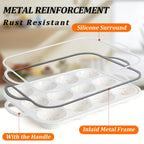 Silicone Muffin Pan, with Metal Reinforced Frame 2.8 Inch Regular Size Silicone Cupcake Pan Nonstick 12 Cups for Baking Homemade Muffins, Cupcakes, Egg Bites 2 Pack Dishwasher Safe BPA Free