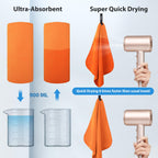 Microfiber Travel Sports Towel-Quick Dry Towel,Soft Lightweight Microfiber Camping Towel Absorbent Compact Travel Towel for Camping Gym Beach Bath Yoga Swimming Backpacking (M:40''x20''-Orange)