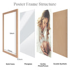 JDZIVTOP Natural 12x16 Picture Frame, 16x12in Poster Frame Rustic Beige, 12 by 16 Canvas Frame, Gallery Family Concert Portrait Photo Wall Frame, Anniversary/Birthday/Wedding/Thank you/Christmas Gift