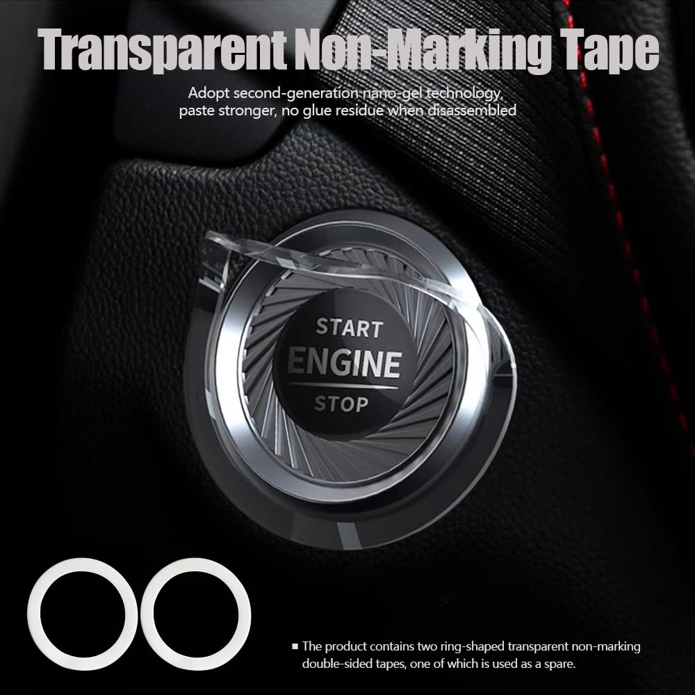 Rotary Push Start Button Cover, Car Engine Push to Start Stop Accessories, Auto Ignition Switch Cover, Cool Motorcycle Car Decor Gift for Christmas New Years Birthday, Black
