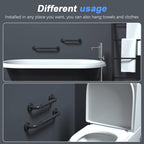 Anti-Slip Black Grab Bars 12 Inch w/Rubber Grip, iMomwee Stainless Steel Bathroom Wall Mount Oil Rubbed Black Grab Bar Handle, Safety Balance Handrail, Handicap Elderly Senior Assist Shower Handle