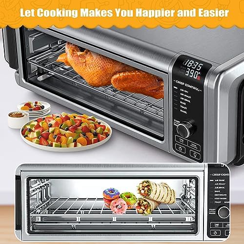 Air Fryer Rack for Ninja Foodi 10 in 1 SP100 SP101 Digital Air Fryer Countertop Oven, 13.4''*13.4'' Stainless Steel Air Fryer Accessories Roasting Steamer Grill Racks Baking Tray，Dishwasher safe