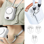 Portable Neck Fan, Mini Small Personal Handheld Fan USB Rechargeable 3 Speed for Girls Boys Woman Eyelash Travel Home Office Outdoor (White)