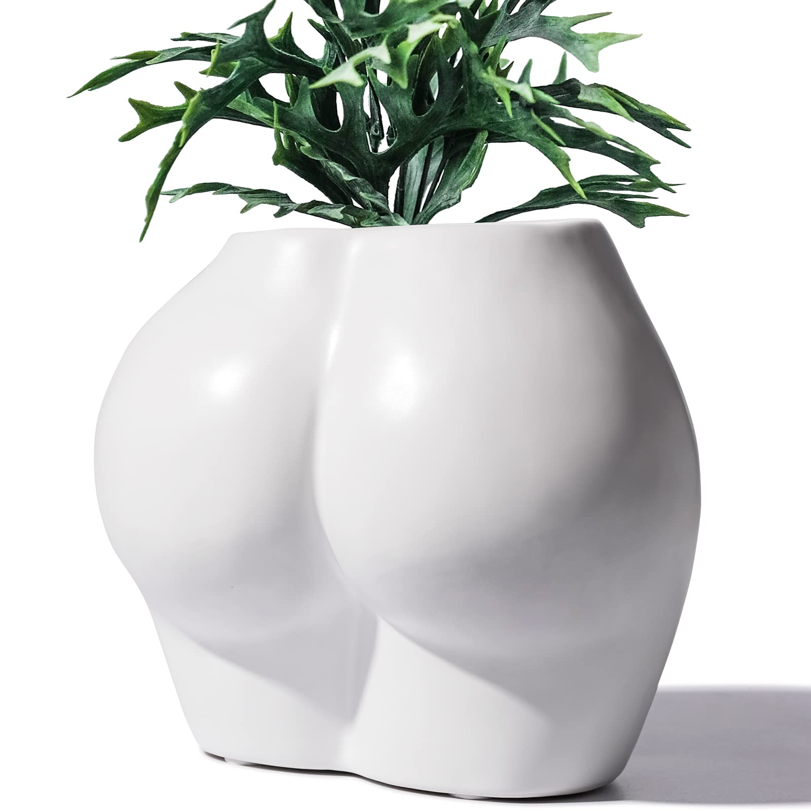 JOFAMY Cute Body Shaped Planter Fun Resin Plant Pots Indoor with Drainage Hole for Houseplants Succulents Small Plant, Funny Gift for Christmas/Birthday