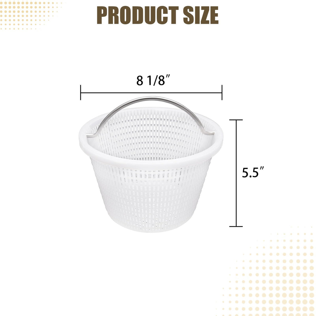 Verplexter Handle Basket Replacement Bermuda Gunite Pentair 516112,Compatible with Waterway Skimmer Basket 542-3240/542-3240B for Renegade Skimmers Pool Basket, Stainless Steel Handle