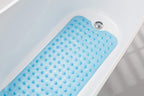 AmazerBath Bathtub Mat Non Slip, Bath Mat for Tub 40 x 16 Inches Full Size, Non Slip Shower Mats with Suction Cups and Drain Holes, Shower Stall Mats for Elderly & Kids, Clear Blue