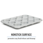 Martha Stewart Gallen 12 Cup Nonstick Carbon Steel Muffin/Cupcake Pan - Silver