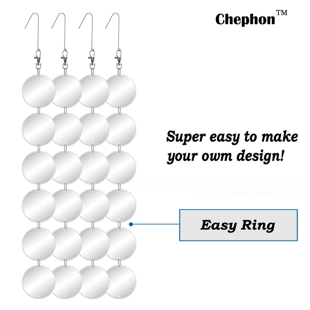 Chephon Upgraded Bird Scare Discs Set - Large 24 Discs- Highly Reflective Double-Sided Bird Reflectors, Better Scare Devices to Keep All Birds Away Like Woodpecker and Pigeon