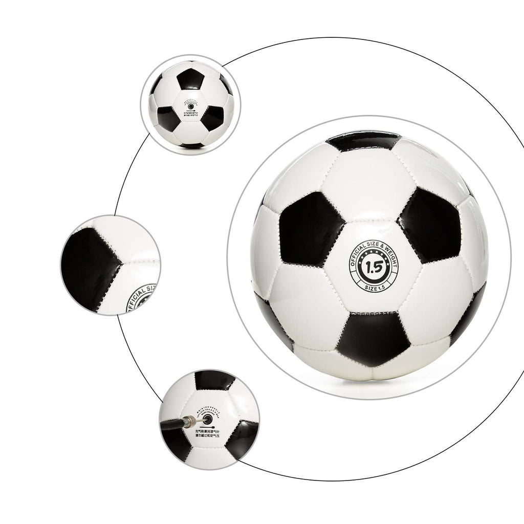YANYODO Durable 6" Mini Size Training Soccer Ball Soft Sports Toy Ball for Toddlers, Kids Gift (Black&White)