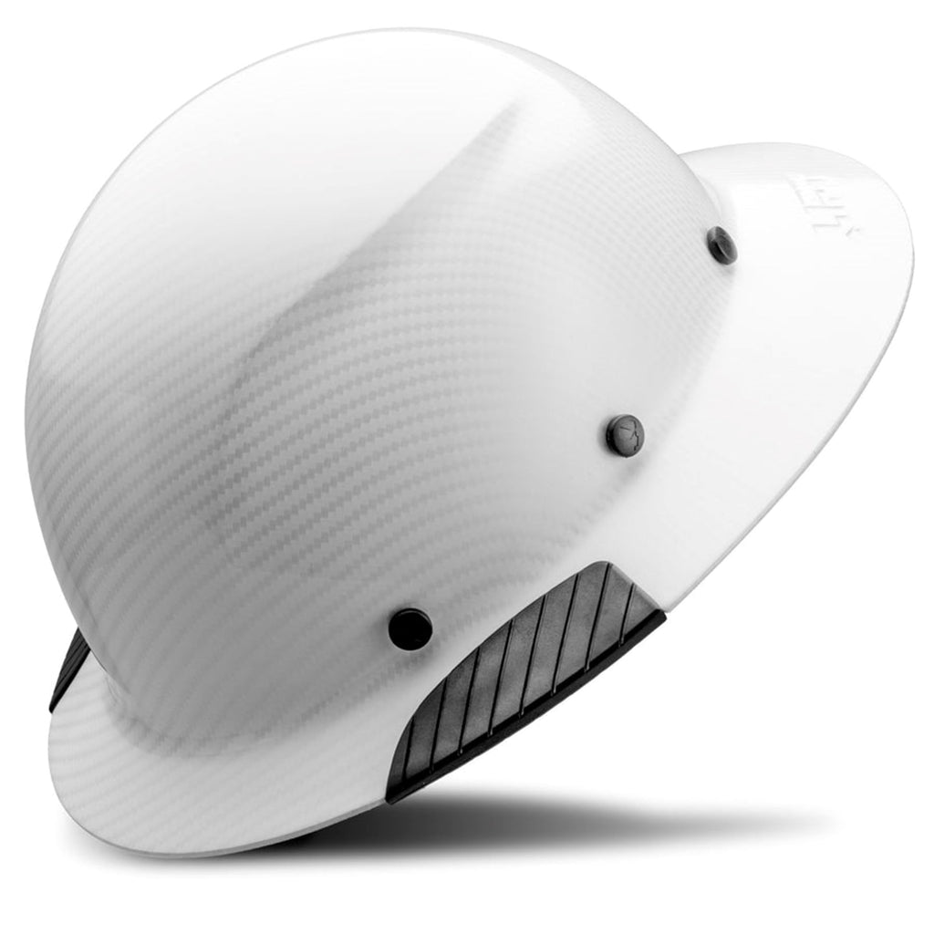 LIFT SAFETY Dax Fiber Resin Full Brim Safety Helmet | 6 Point Suspension for Comfort & Impact Protection | White Carbon Gloss Pattern
