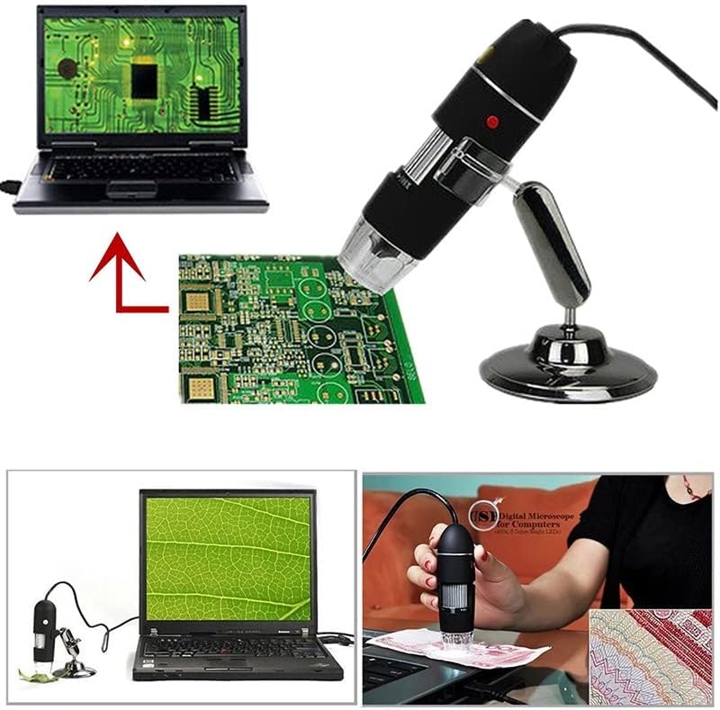 Microscope Accessories Kit 500X Pixels 2MP Digital Microscope 8 LED Digital USB Microscope Stereo Camera Microscope Slides