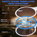 Qualirey Electric Fly Swatter 2 in 1 Rechargeable Mosquito Swatters UV Light Bug Zapper Racket Fly Mosquito Zapper Insect Control for Home Bedroom Kitchen Office Backyard Patio Indoor Outdoor (2 Pcs)