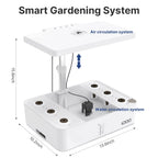 iDOO Hydroponics Growing System Kit 12Pods, Christmas Gifts for Women Mom, Herb Garden Indoor with LED Grow Light for Home School, Built-in Fan, Auto-Timer, Adjustable Height Up to 11.3", 12Pods-White