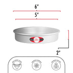 Fat Daddio's Anodized Aluminum Round Cake Pans, 2 Piece Set, 5 x 2 Inch