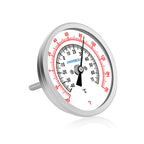 UHARBOUR Water Temperature Gauge, 3" Dial Fully StainlessSteel Water Temp Gauge, Water Thermometer with 2-1/2" Stainless Steel Stem, -40 to 160°F, 1/2" NPT Back Mount