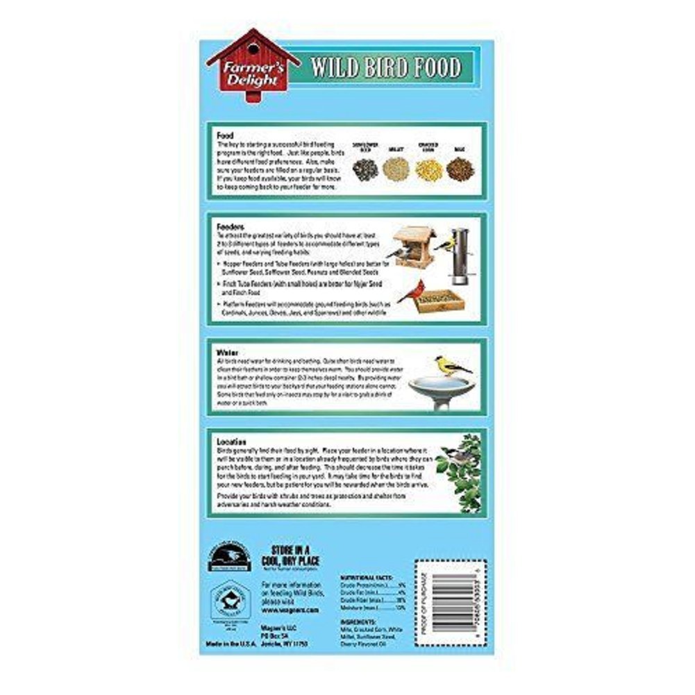 Wagner's 53002 Farmer's Delight Wild Bird Food with Cherry Flavor, 10-Pound Bag