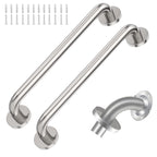 2 Pack Grab Bars for Bathroom, 18 Inch Chrome Stainless Steel Shower Grab Bar, Concealed Screw Balance Assist Safety Bath Handrail, 500lbs Support Shower Handle for Handicap, Elderly, Injury
