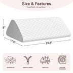 Vomiliku Knee Wedge Pillow for Back Sleeping, Leg Elevation for Post Surgery Recovery, 8" Triangle Leg Pillow with Removable Cover for Knee Support, Hip Back Pain Relief,Enhance Circulation, Gray