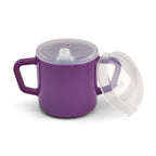 Providence Spillproof Compact 8oz Adult Sippy Cup with 2 Handles - Sip Cups for Adults for Limited Mobility - Handicapped Accessories - Handicap Cups for Elderly Care - Made in the USA - Purple - 3