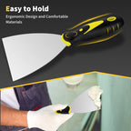 Putty Knife, 4Pcs Spackle Knife Set (2, 3, 4, 5 in), Stainless Steel Paint Scraper, Taping Knife Tool for Repairing Drywall, Removing Wallpaper, Applying Putty, Plaster, Cement, Adhesive