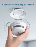 AEGISLINK Smoke Detector 10-Year Battery with Test/Silence Button, Fire Alarm with Photoelectric Sensor, Low Battery Warning, S500 (Independent, 3-Pack)