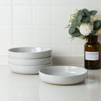 famiware Milkyway 33 oz Bowl Set, Pasta Bowls Set of 4, Salad Bowls Perfect for Your Friend for Housewarming, Thanksgiving, Christmas, Light Gray