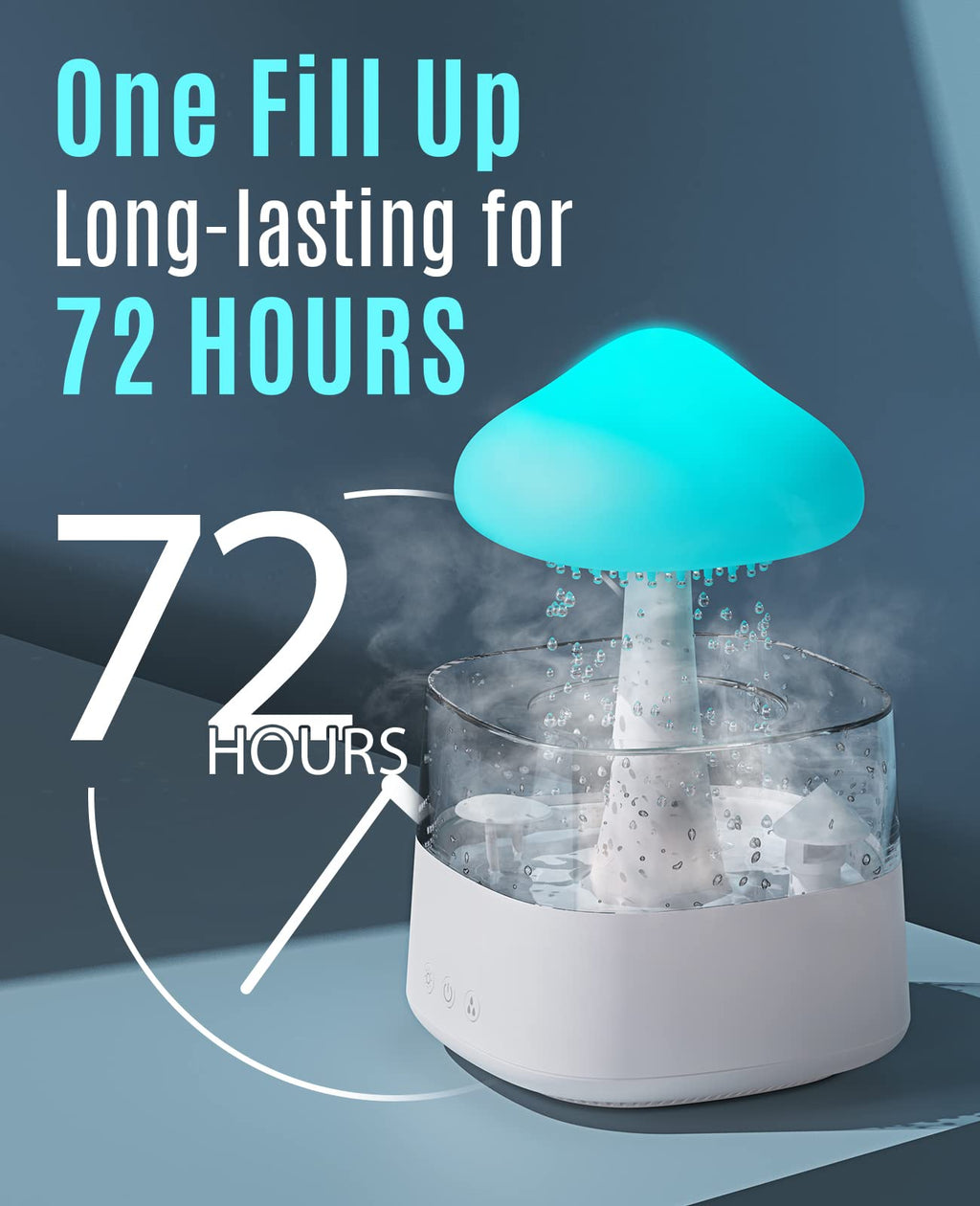 Rain Cloud Humidifier with Remote, Rain Cloud Diffuser, Cloud Humidifier Rain Drop, Mushroom Diffuser, Mushroom Humidifier Waterfall Lamp, Rain Sounds for Sleeping