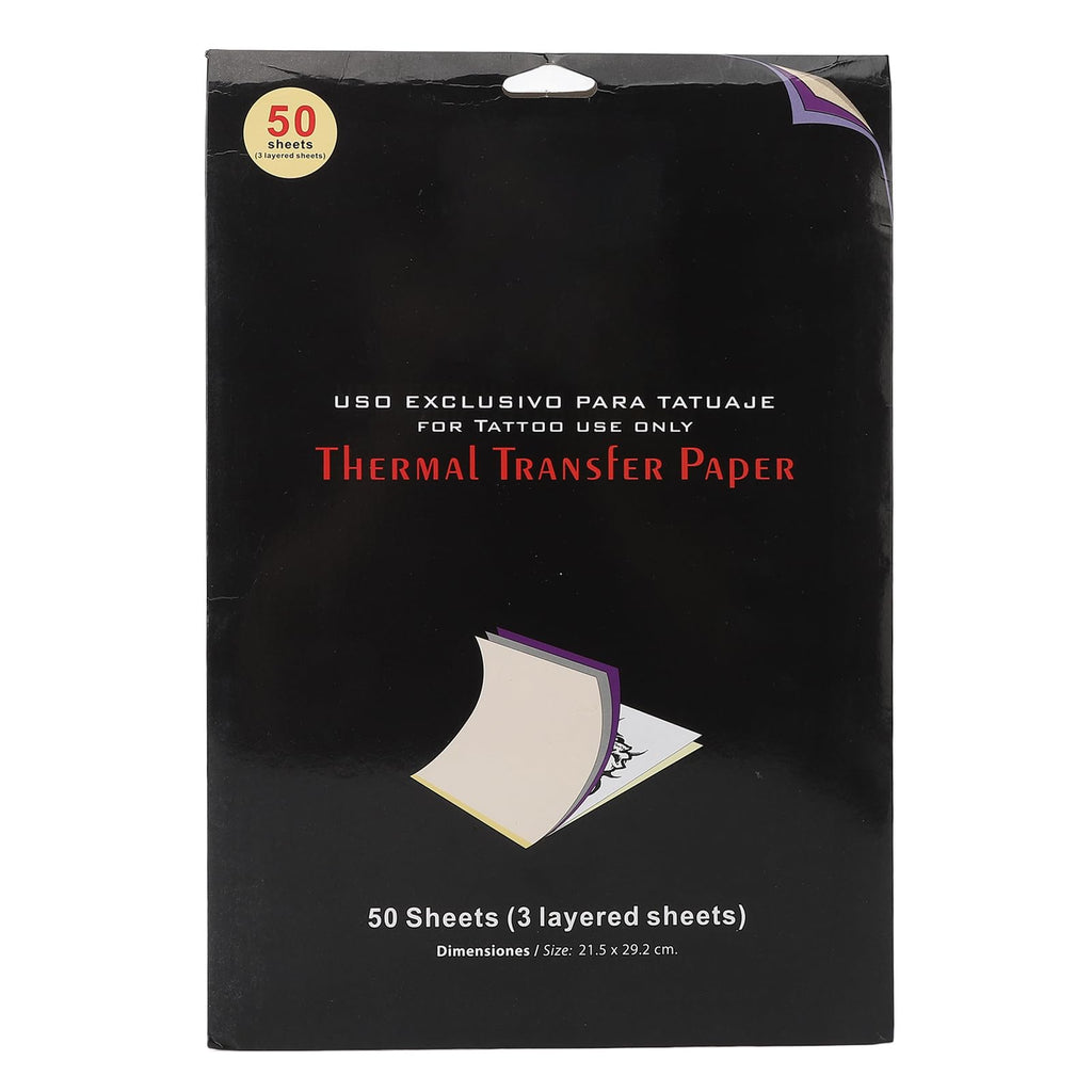 50pcs Transparent Tattoo Transfer Paper, Clear Pattern Thermal Tattoo Transfer Film Paper Tattoo Stencil Transfer Tattoo Transfer Paper Kit for Tattooing