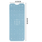 YANZIFLY Bathtub Mat for Shower: Soft Silicone 16 X 40 Inch Bath Mat Non Slip with Suction Cups Tub Mat for Bathroom for Kids Elderly Extra Large Shower matt Machine Washable - Blue