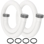 HOMNUTS Pool Hoses for Above Ground 1.5’’ Diameter 59" Long Accessory Swimming Pool Replacement Hose, 2 Pack Filter Pump Hose Compatible with Pump Models