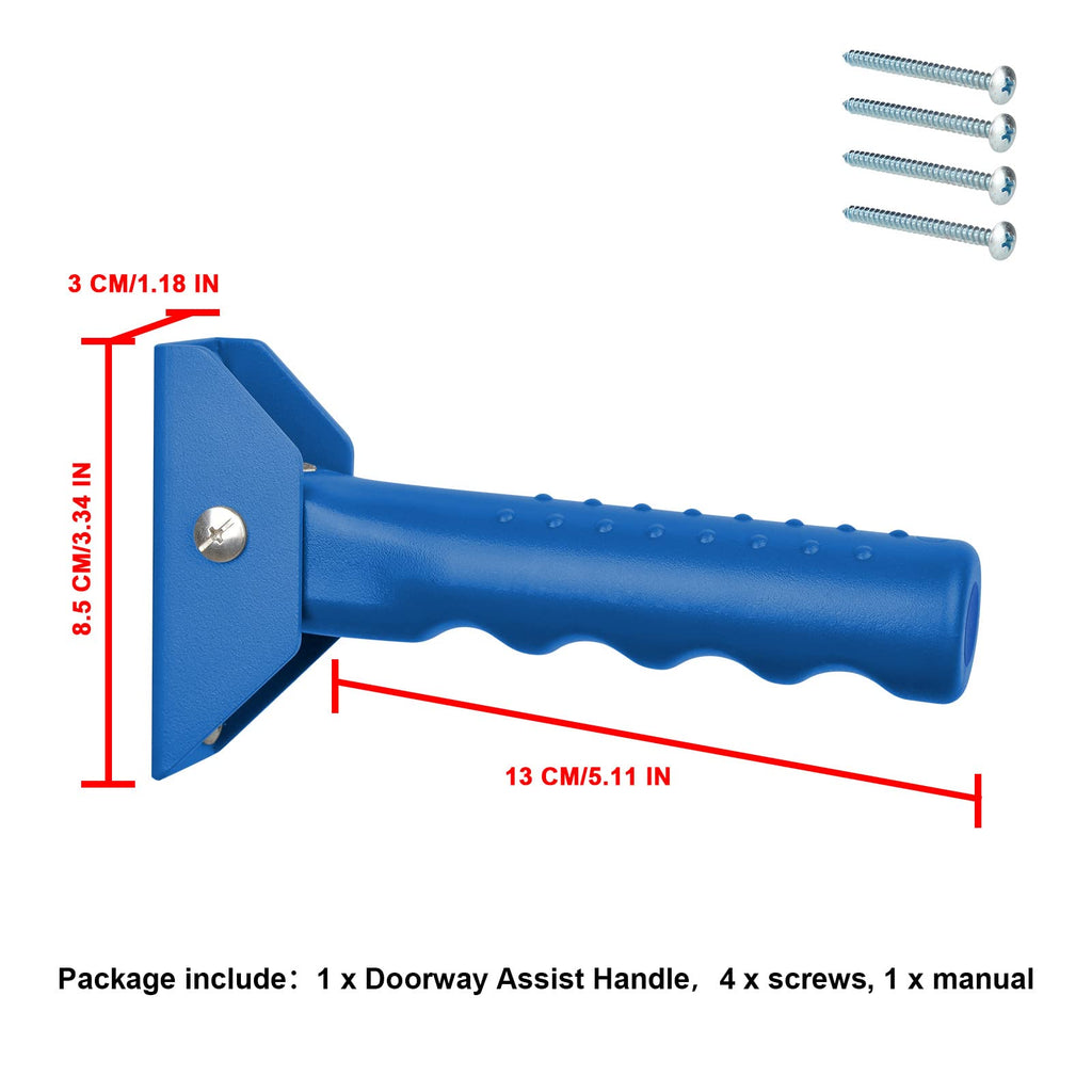 iGuerburn Doorway Flip Assist Handle, Door Assistant Support Grip Handle, Doorway Stair Assist Grab Bar for Elderly or People Who with Balance Issues - Supports Up to 300 Pounds (Blue)