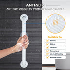 Grab Bars for Shower, 2 Pack 36-Inch Anti Slip Shower Handles for Elderly, Safety Shower Grab Bar, Stainless Steel Handicap Grab Bars for Bathroom (White 1" Diameter)