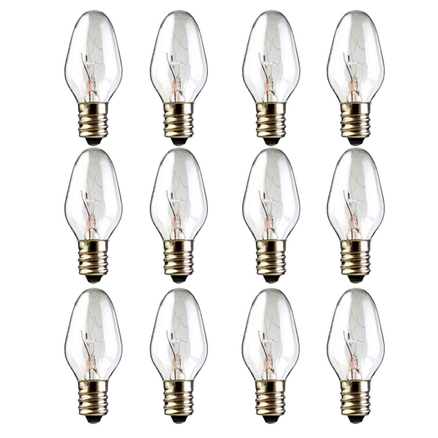 Snnalosses 15 Watt Nightlight Bulbs for Wax Warmers -Salt Lamp Bulbs- 15 Watt Light Bulbs for Scentsy Plug-in Warmer, Candle Warmer & Himalayan Salt Lamp - Warm White, 12 Pack