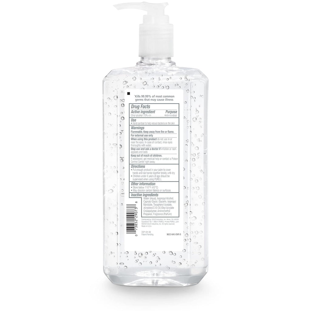 PURELL Advanced Hand Sanitizer Refreshing Gel, Clean Scent, 1 Liter Pump Bottle (Pack of 1) - 9632-04-CMR