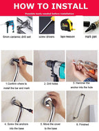 2 Pack 16 Inch Shower Grab Bar, ZUEXT Chrome Stainless Steel Bathroom Grab Bar, Shower Handle, Bathroom Balance Bar, Safety Hand Rail Support - Handicap, Elderly, Injury, Senior Assist Bath Handle