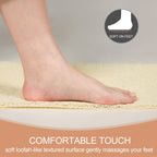 Joyhalo Shower Mats for Showers Anti Slip for Elderly, 47'' x 16'' Non Slip Bath Mat for Inside Shower, Bath Tub Mats for Bathroom Non Slip for Shower, PVC Loofah Bathroom Mats, Beige