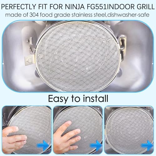 2PCS Replacement Splatter Shield for Ninja Foodi FG551,Foodi Grill Air Fryer Accessories,6-in-1 Indoor Grill for FG550, BG500A, DG551