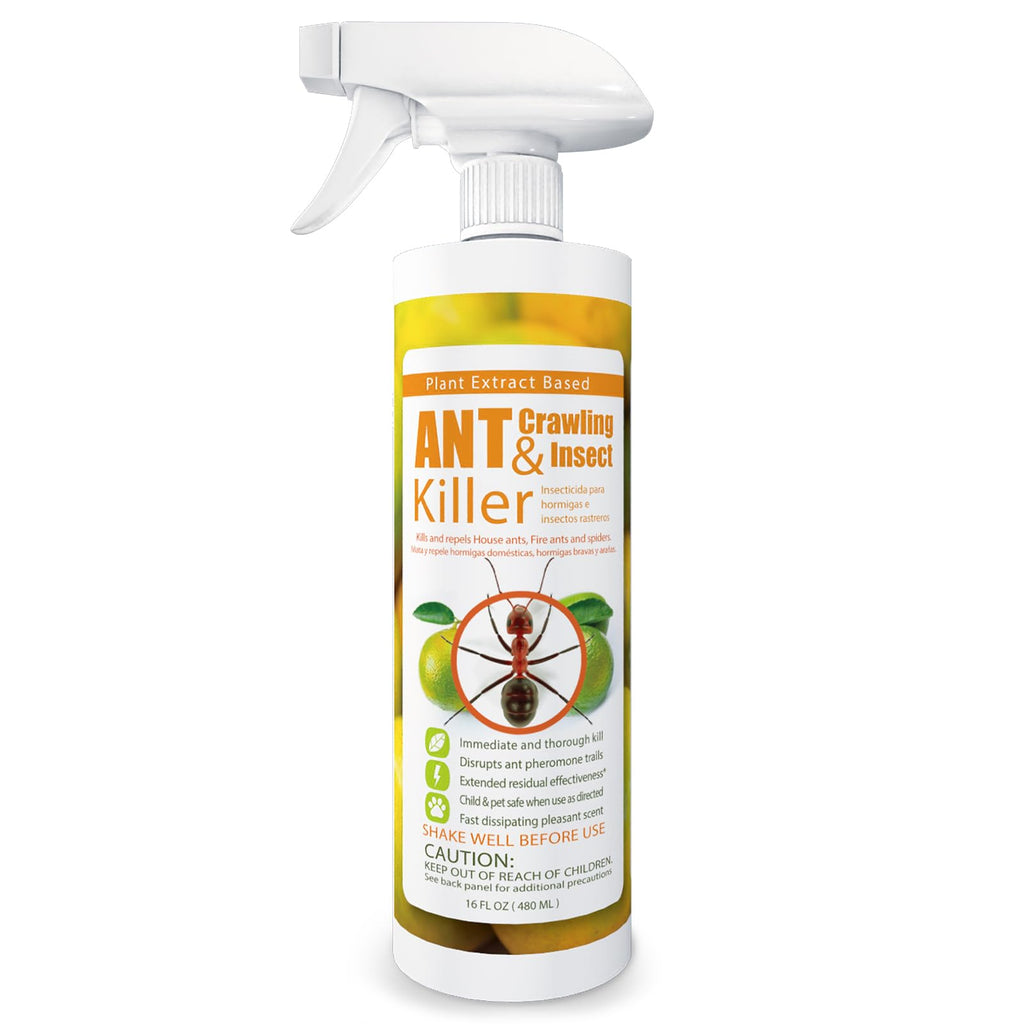 EcoVenger by EcoRaider Ant Killer & Crawling Insect Killer (Citrus Scent) 16oz, Kills Fast, Also Kills Spiders, Centipedes & More, Repels with Residual, Natural & Non-Toxic, Children & Pets Safe