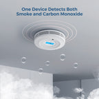 AEGISLINK Smoke and Carbon Monoxide Detector 10-Year Lifespan, Photoelectric Fire Alarm and Electrochemical CO Alarm with Test/Silence Button, with Replaceable Battery, SC240, 6 Pack