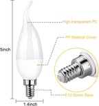 OHLGT E12 Flame Bulbs 8 Packs, 3 Mode LED Candelabra Flame Light Bulb 2.0 Watt Warm White Chandelier Flame Bulbs,1800k Candle Light Bulbs, Flame Tip for Christmas Party Decorations
