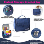 Yarniss Crochet Kits for Beginners,All in One Crochet Kits with 840 Yards Crochet Yarn,Ergonomic Crochet Hooks Set with Yarn for Adults,Navy