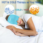iTHERAU Migraine Ice Head Wrap-Headache Relief Hat, Migraine Relief Cap, Cold Therapy Headache Relief Cap for Migraine Eyes Mask Blue Headache Ice Pack for Puffy Eyes, Tension, Sinus & Stress Relief