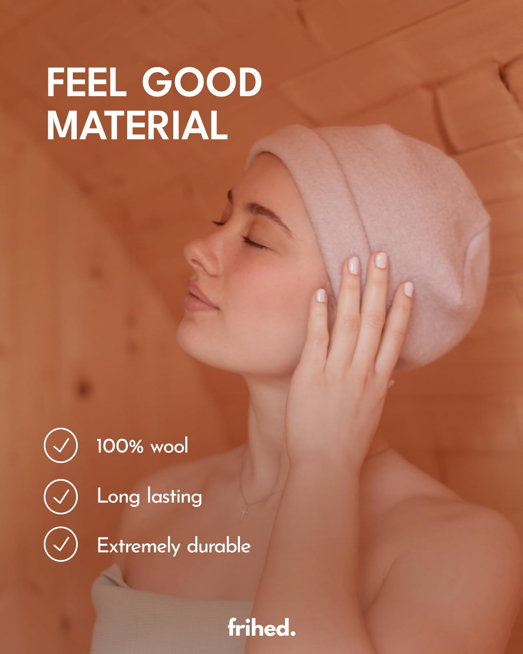 frihed. Sauna hat - Made of woolwalk - 100% Sheep's Wool - Premium Sauna Accessory for Men and Women - Flexible Size - Made in Germany (Navy)