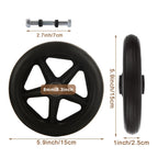LDXDRU 4Pcs 6 Inch Replacement Walker Wheels, Wheelchair Front Wheels with 4 Axles, Rubber Rollator Wheel Replacement Universal Wheelchair Replacement Wheel Accessories, Black