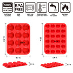 CAKETIME Silicone Muffin Pan, Mini Muffin Pan, Regular 12 Cups and Mini 24 Cups Cupcake Tin Set of 2 for Baking Egg Bites