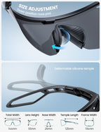 Lamicall Polarized Sports Sunglasses for Men Women, [24g Ultralight] [Adjustable Nose Pad] UV400 Protection Sun Glasses for Cycling Running Baseball Fishing Golf Beach Volleyball, Half Frame, Black