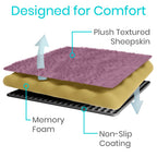 Vive Mobility Knee Scooter Pad Cover - Soft Plush Adult Sheepskin Memory Foam Cushion, Walker Accessory for Knee Roller, Padded Accessories Leg Cart Improves Comfort with Injury, Universal Fit (Pink)